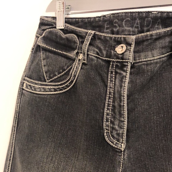 Escada Grey Heart-Motif Jeans - Picture 3 of 11